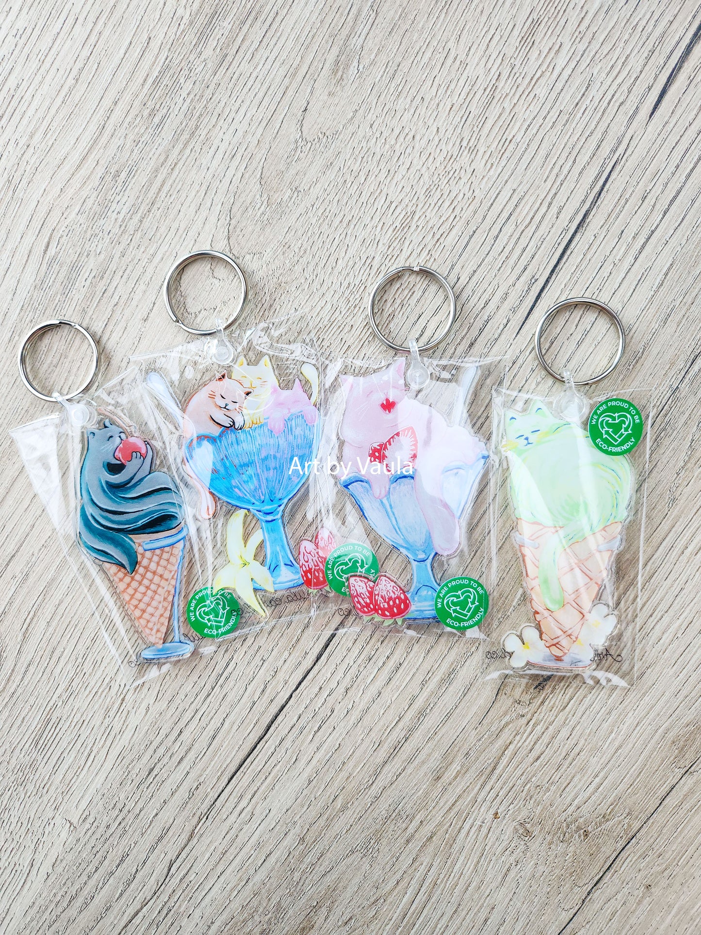 Ice cream Kitty -keychain
