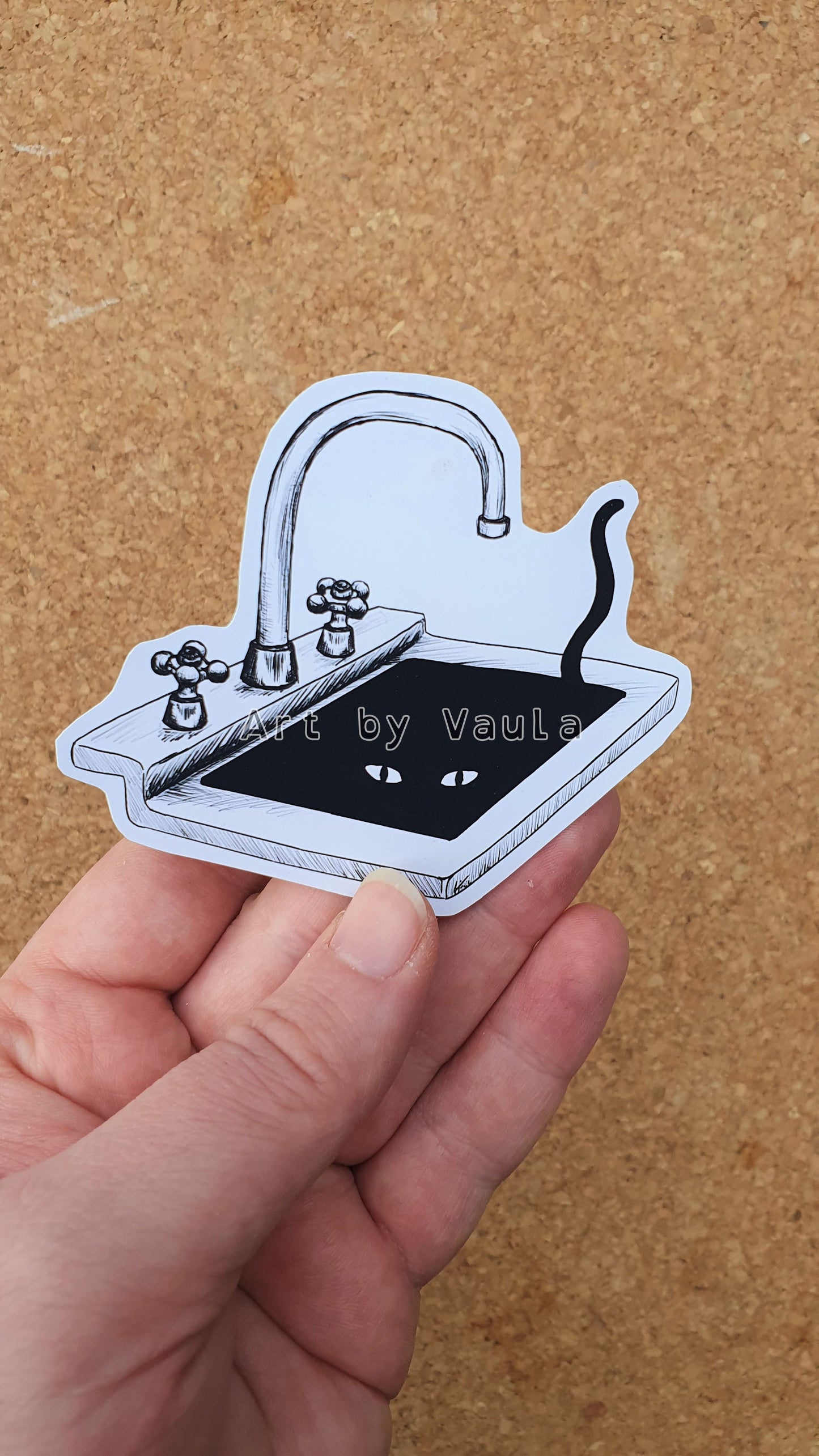 Sink cat -sticker