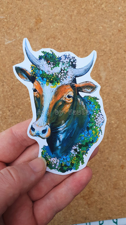 Midsummer brown cow -sticker