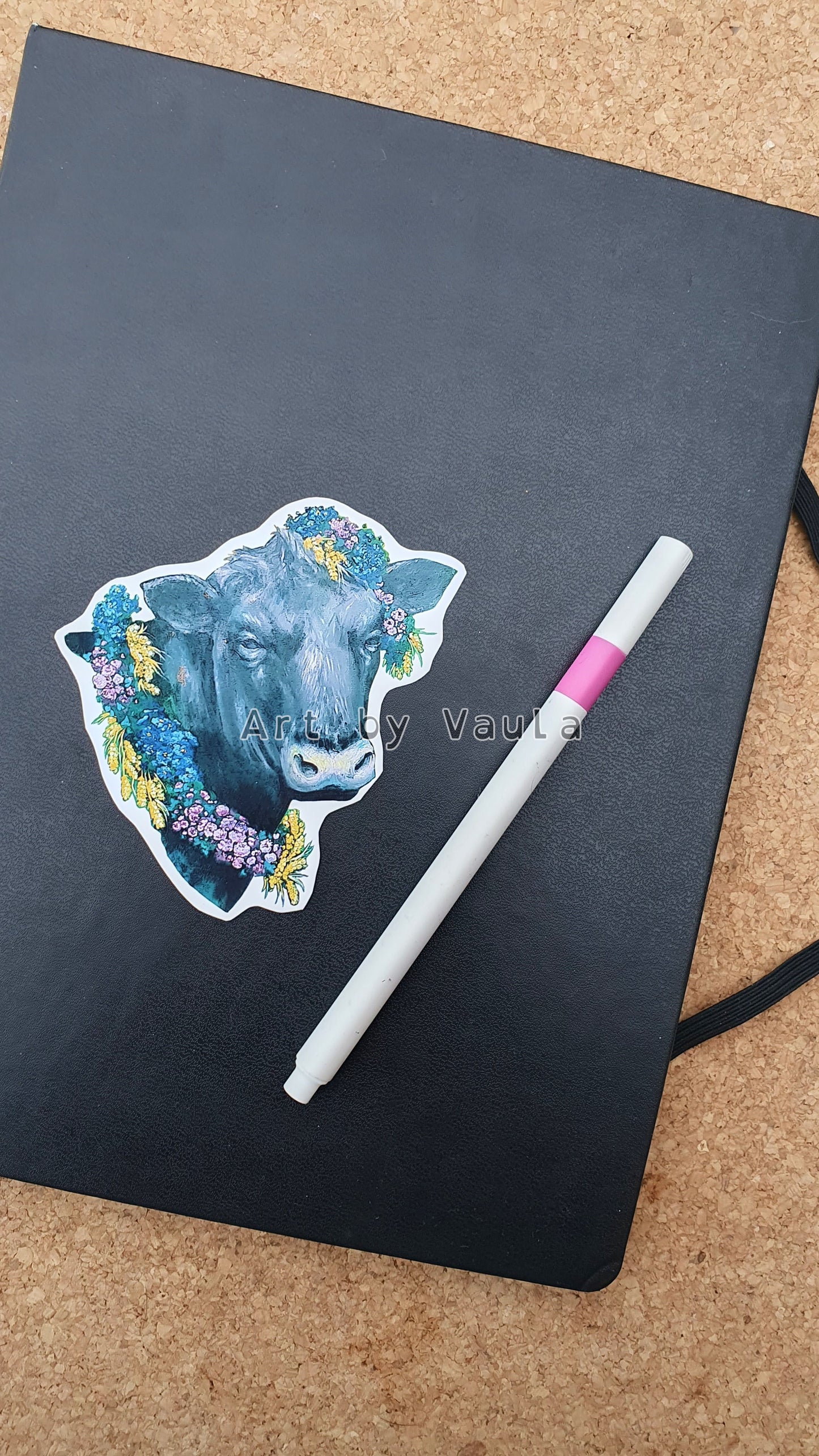 Midsummer angus cow -sticker