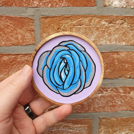 Blue Open Rose - painting