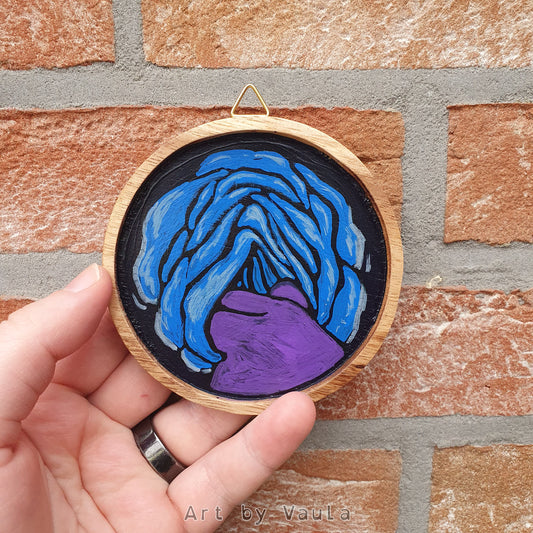 Blue Rose & Fingers - painting