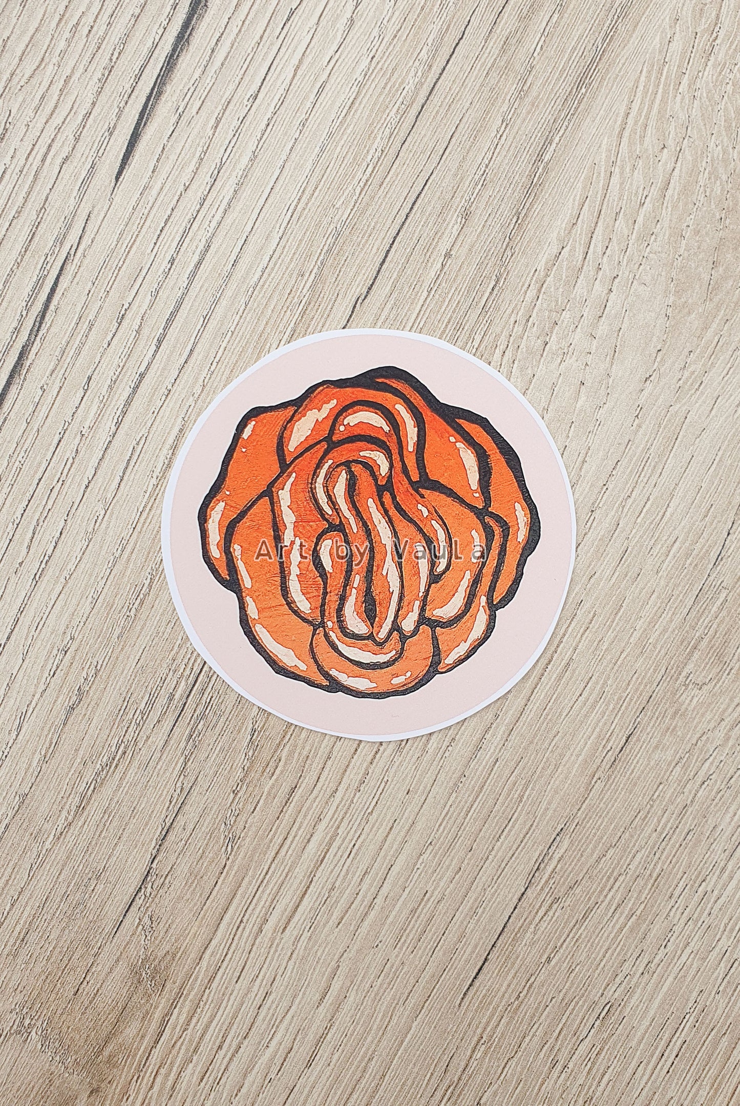 Peachy Gentle Rose -sticker