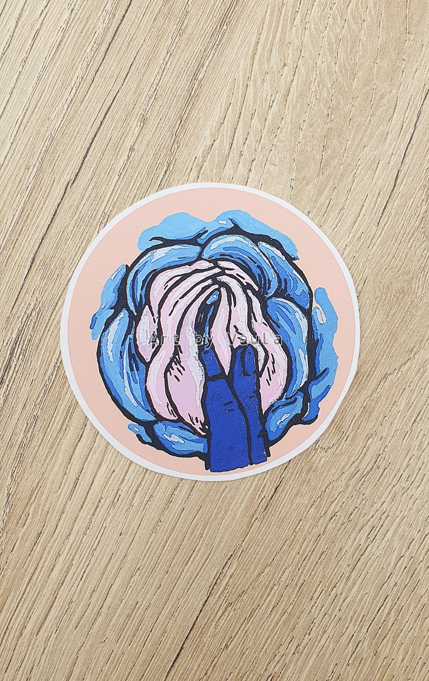 Fingers & Pastel Rose -sticker