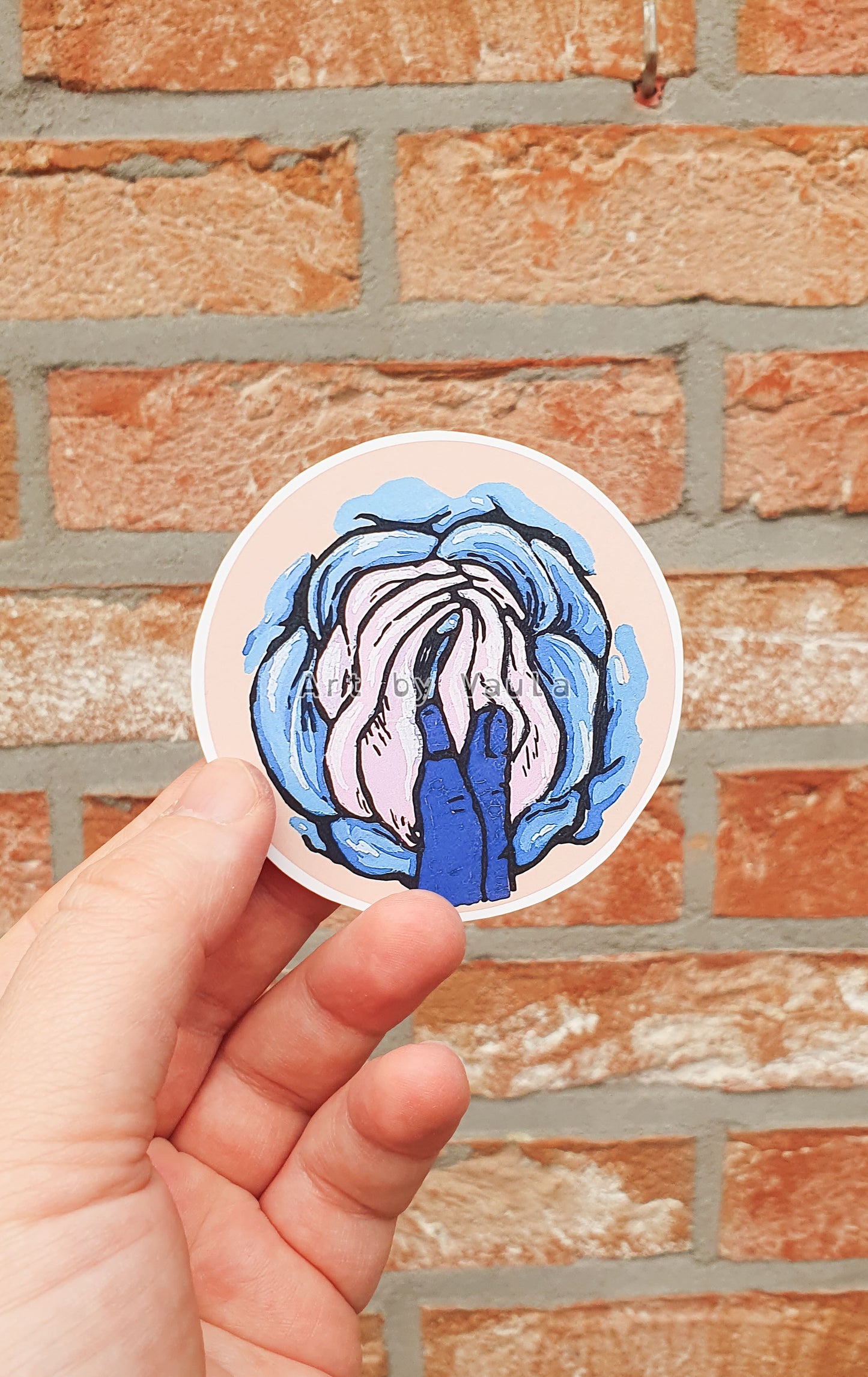 Fingers & Pastel Rose -sticker