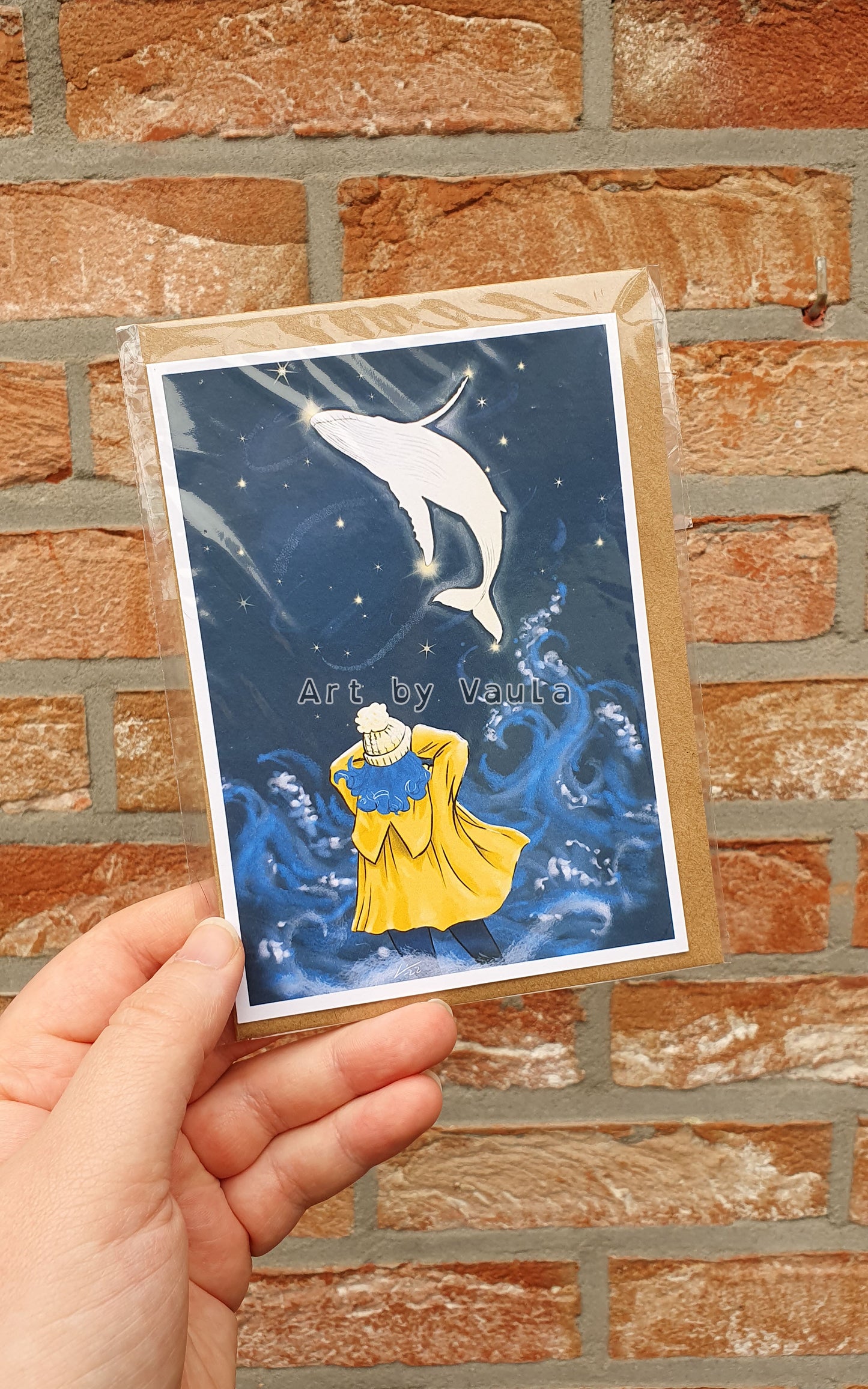 Girl and the Stars card