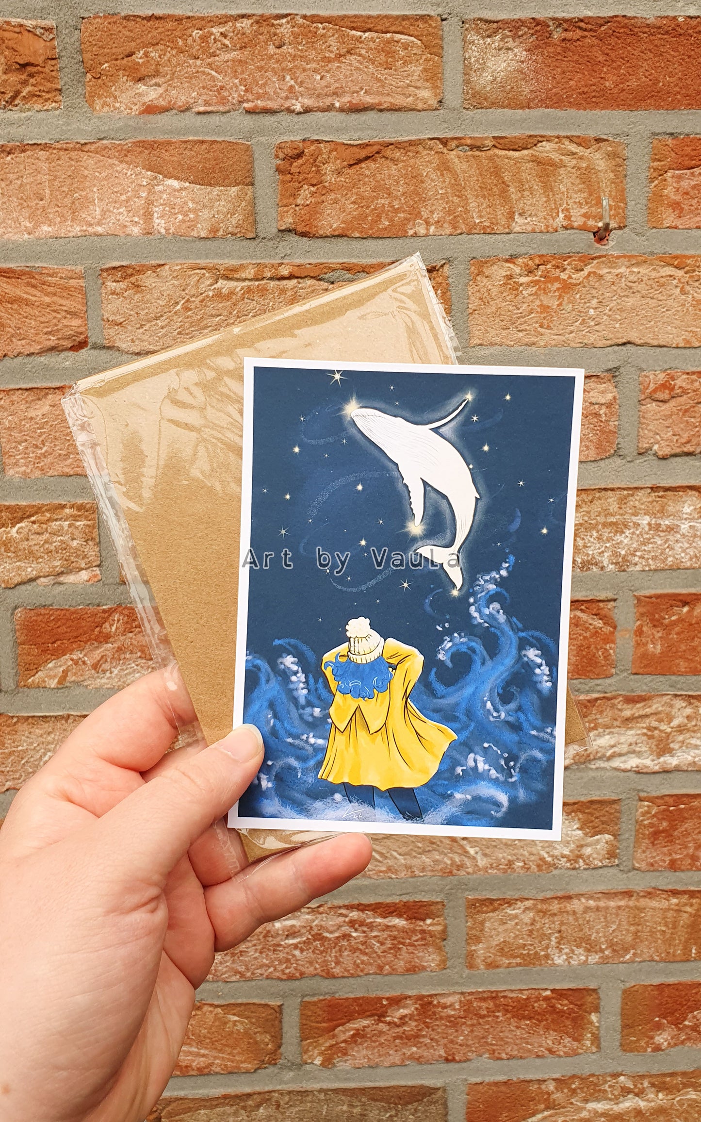 Girl and the Stars card