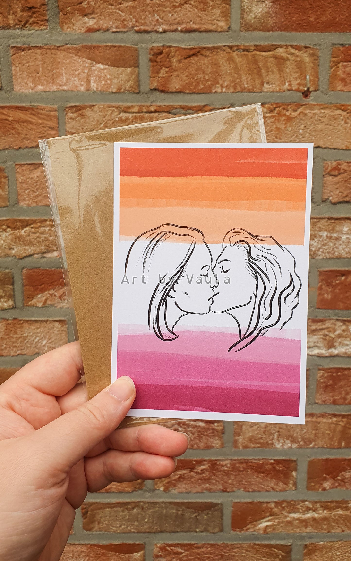 Lesbian flag card