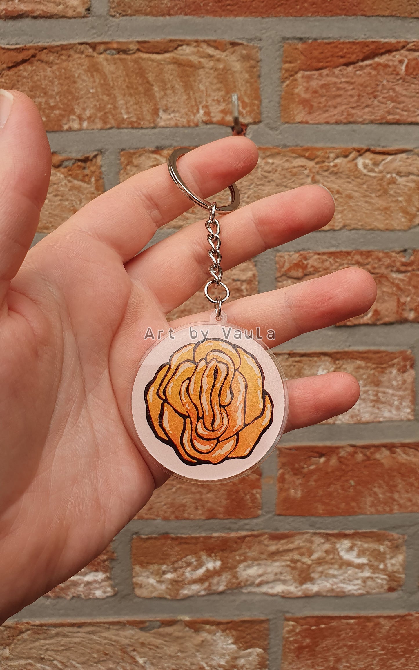 Peachy Gentle Rose -keychain