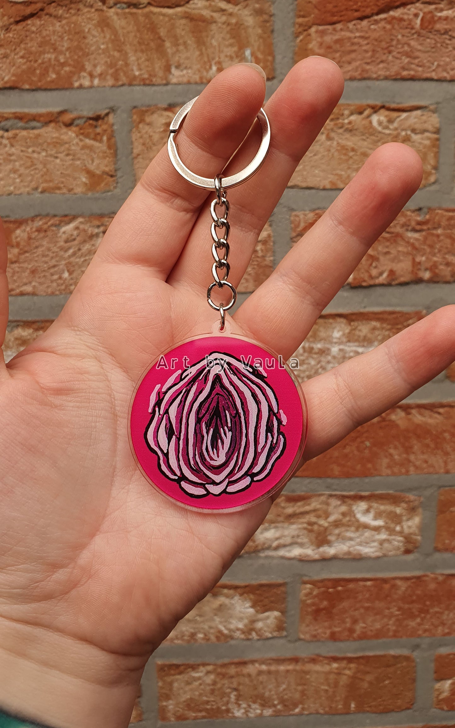 Burgundy Rose -keychain