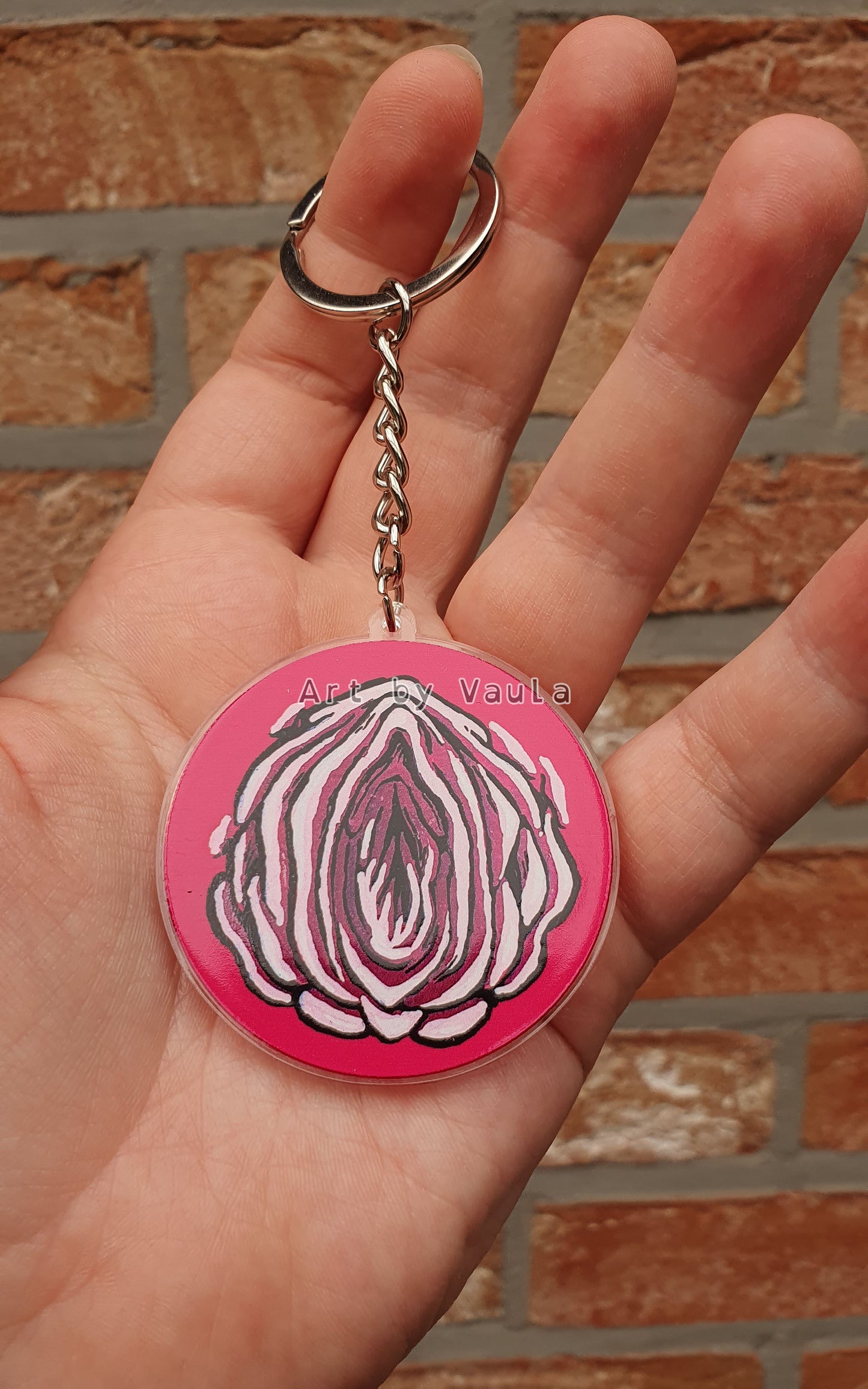 Burgundy Rose -keychain