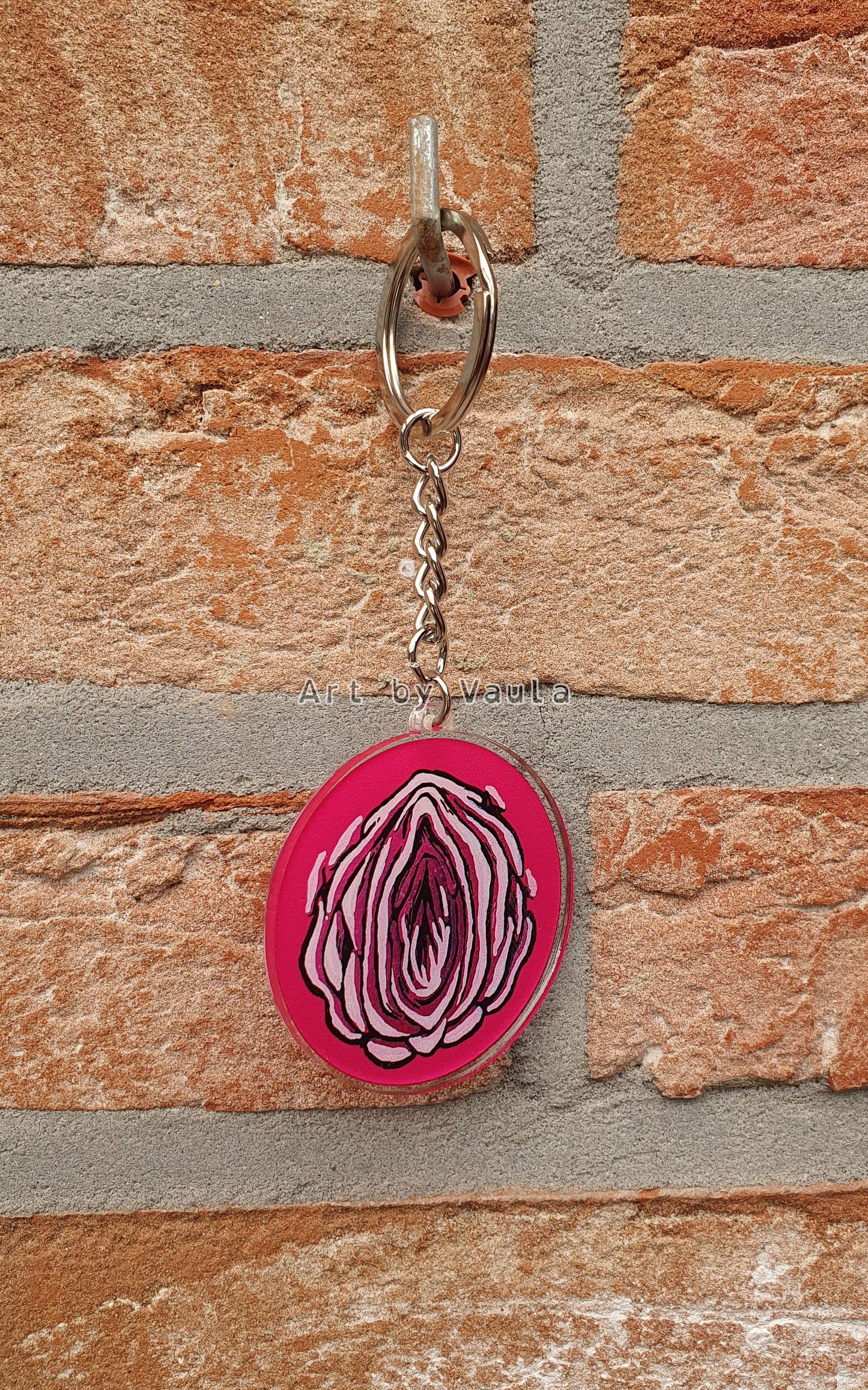 Burgundy Rose -keychain