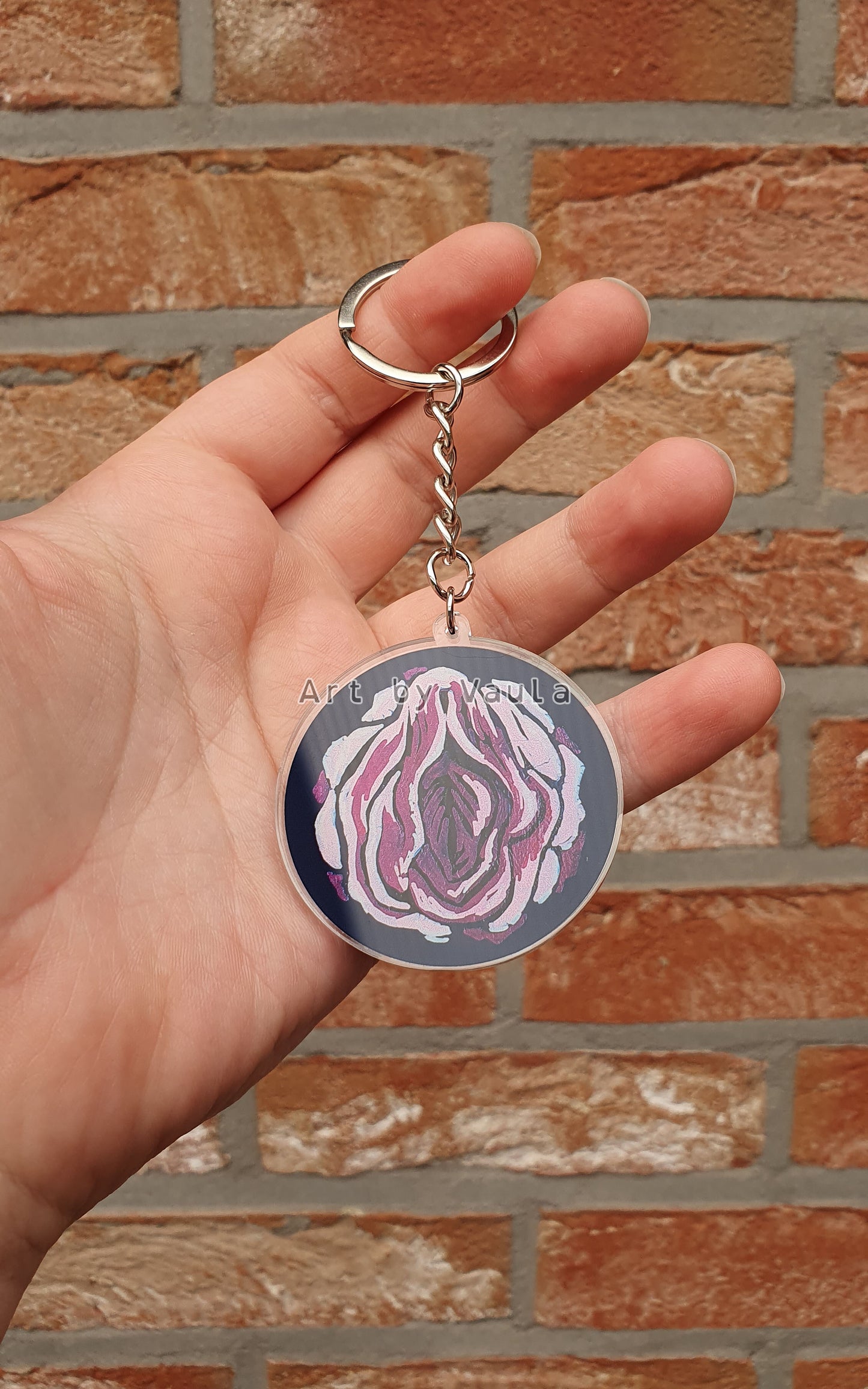 Deep Burgundy Rose -keychain