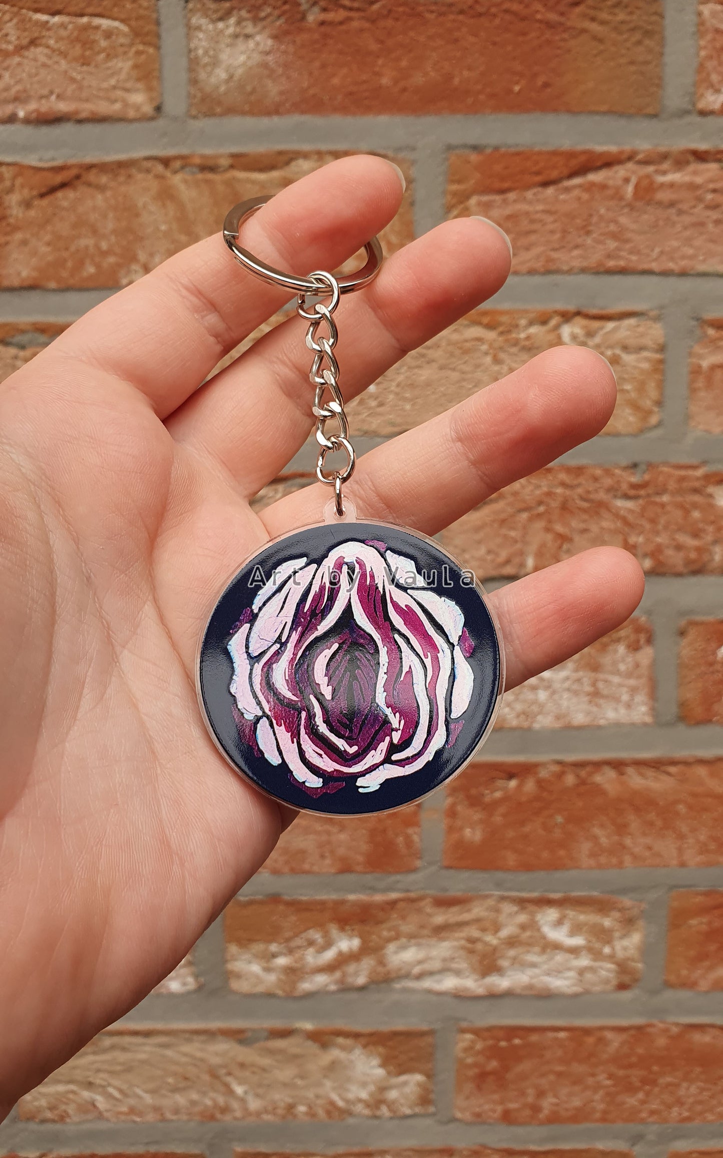 Deep Burgundy Rose -keychain