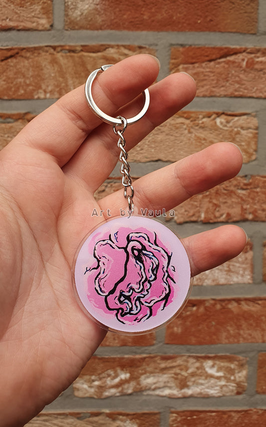 Light Pink Rose -keychain