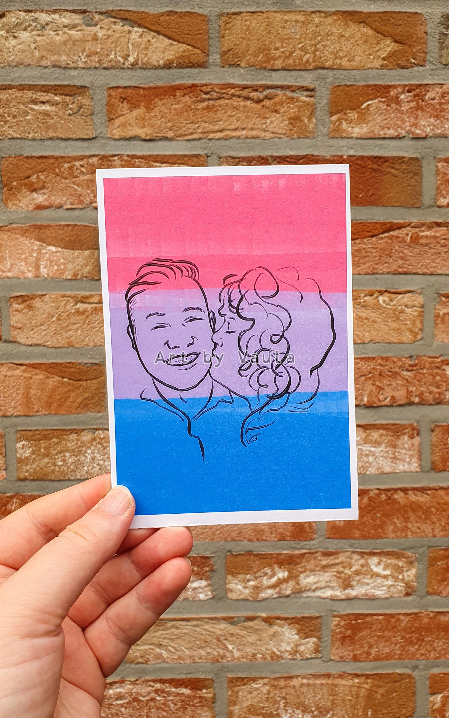 Bisexual flag card