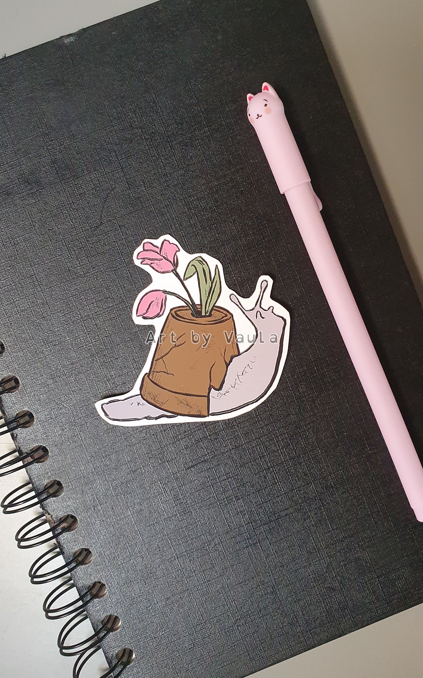 Snail Flower Pot -sticker