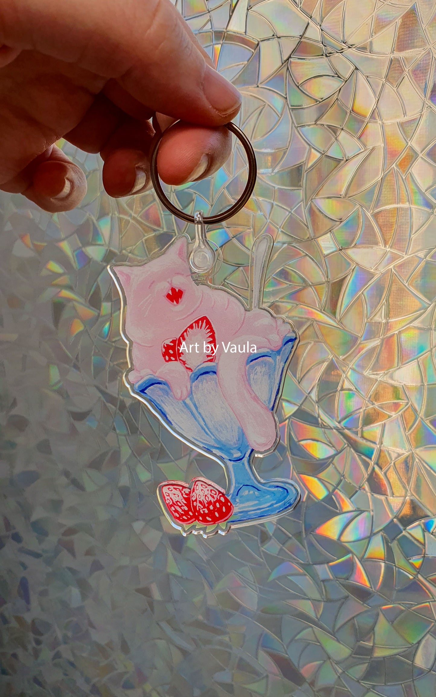 Strawberry ice cream Kitty -keychain