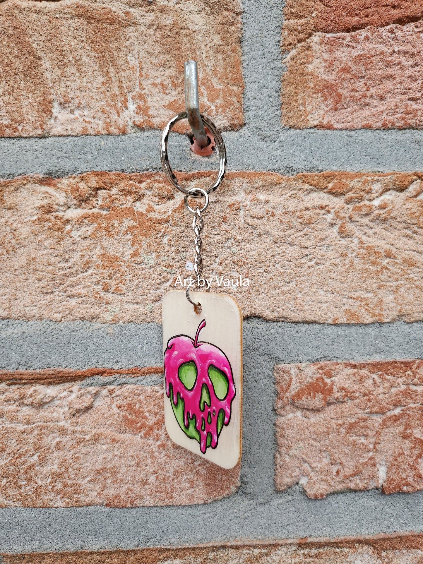 Poison apple - wood keychain