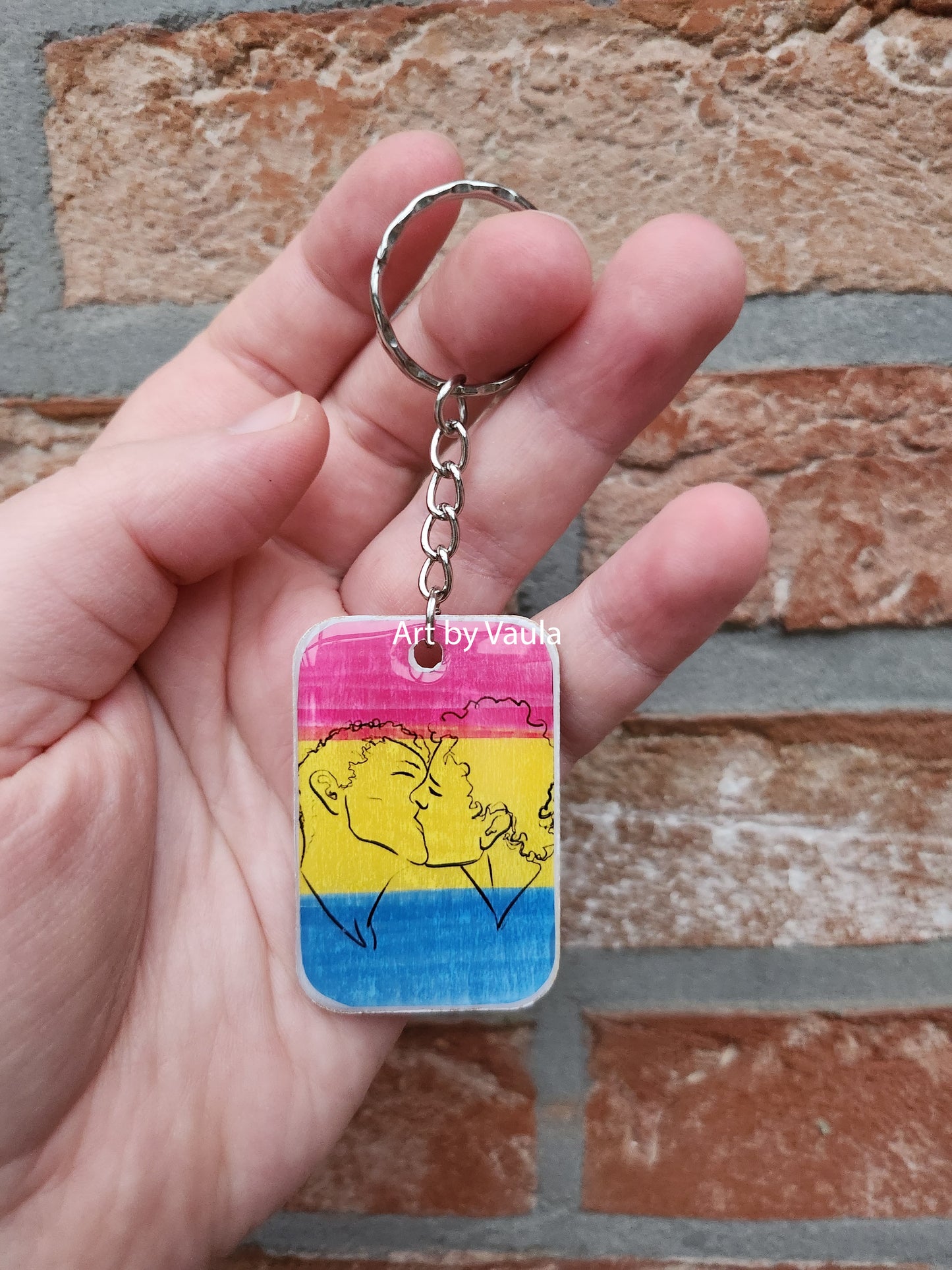 Pride flag - wood keychain