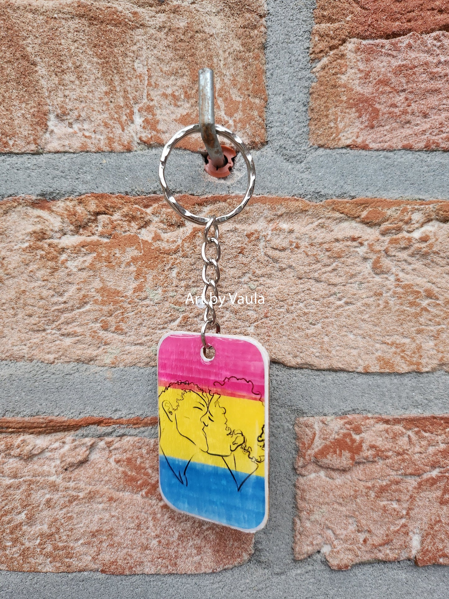 Pride flag - wood keychain