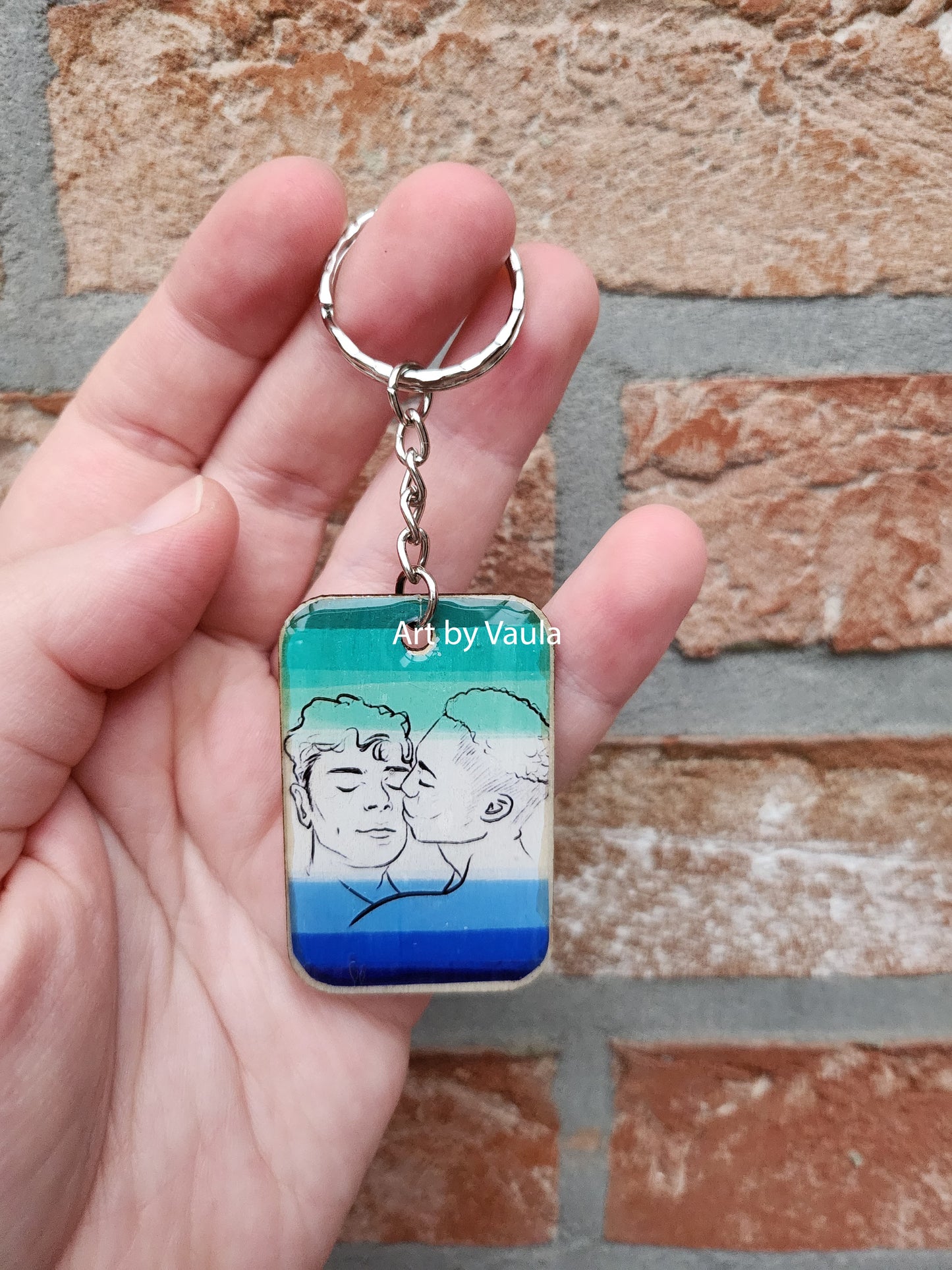 Pride flag - wood keychain