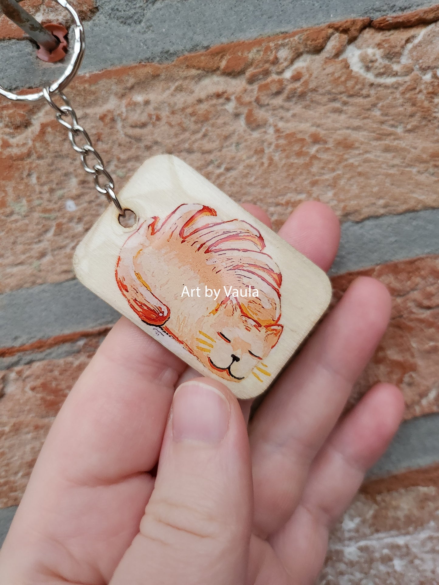 Pastry Party - wood keychain