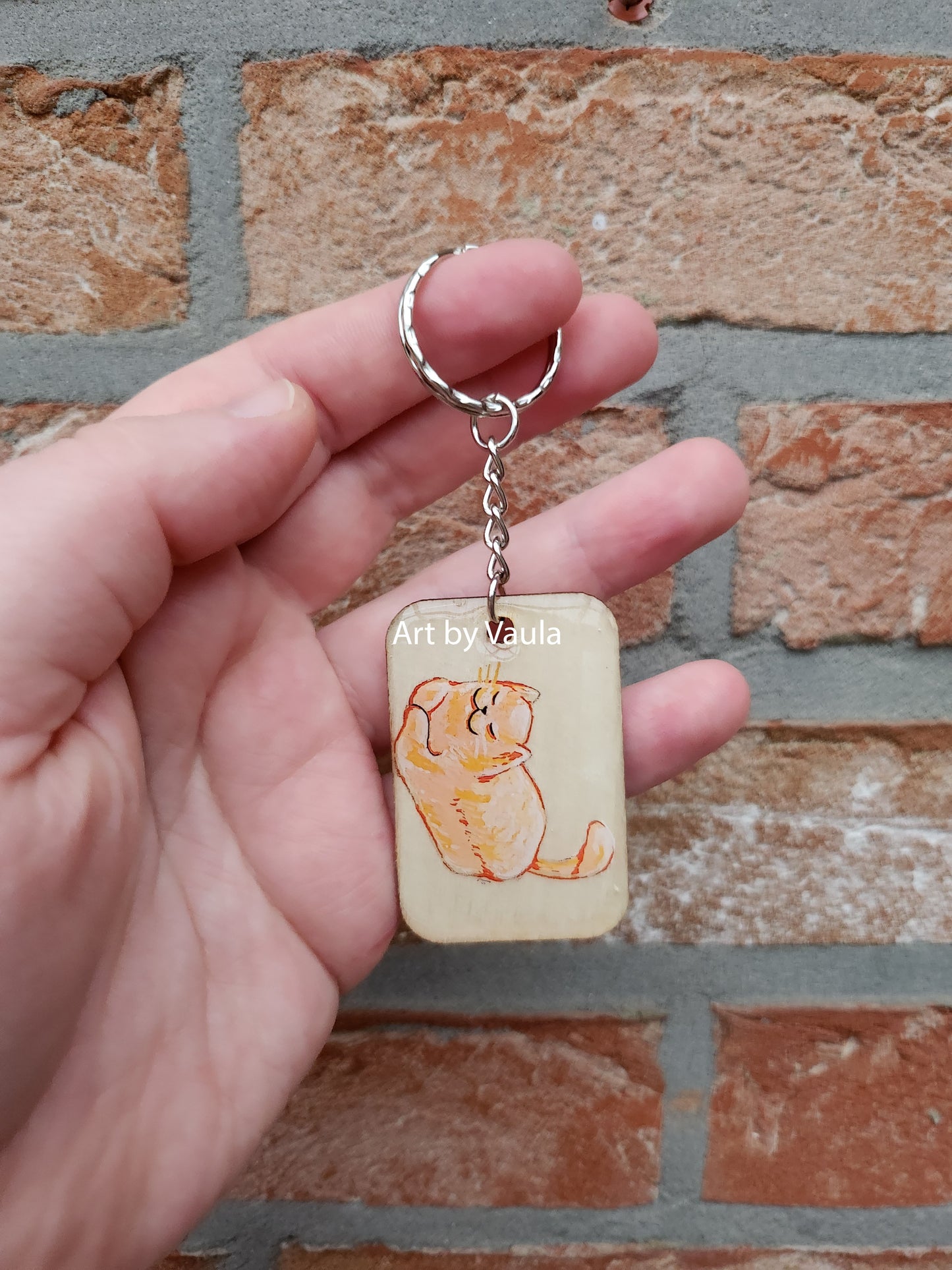 Pastry Party - wood keychain