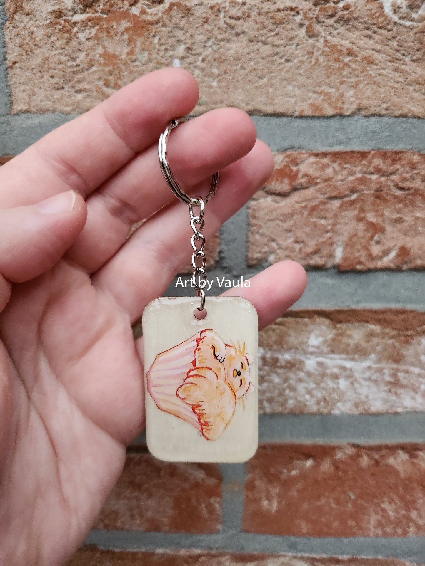 Pastry Party - wood keychain