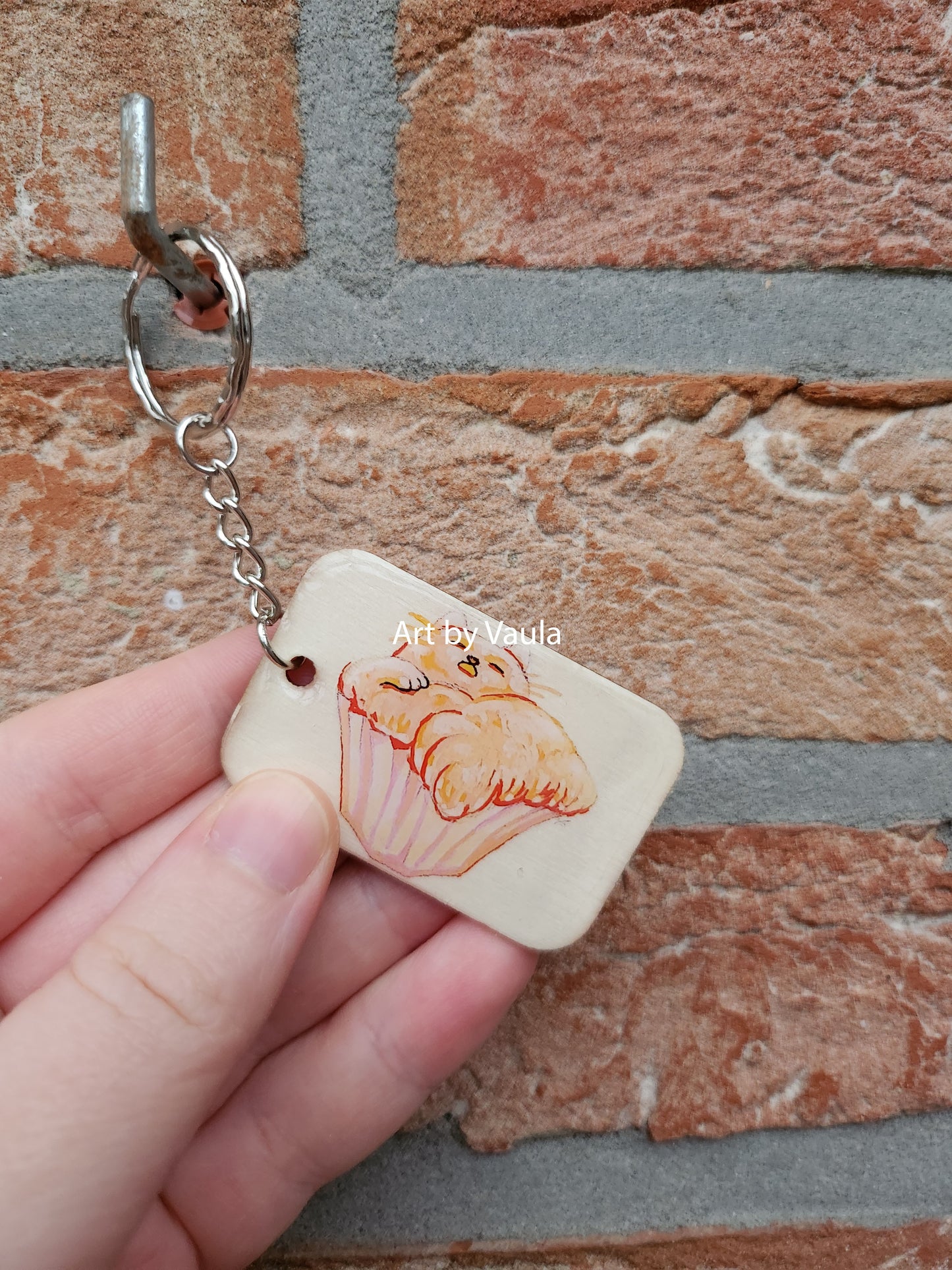 Pastry Party - wood keychain