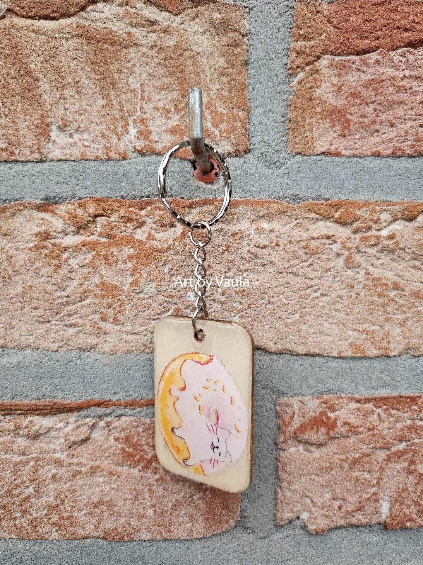 Pastry Party - wood keychain