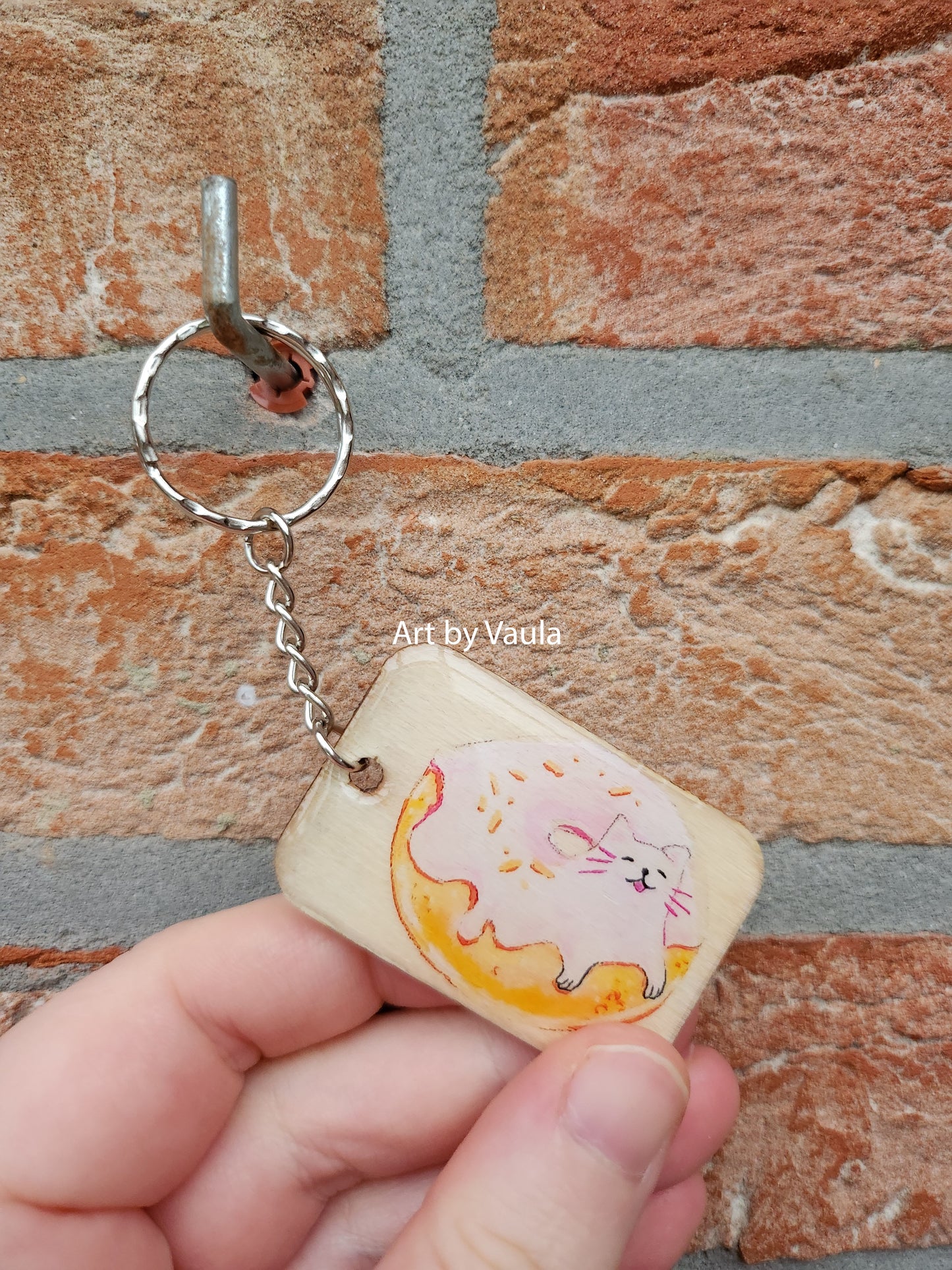 Pastry Party - wood keychain