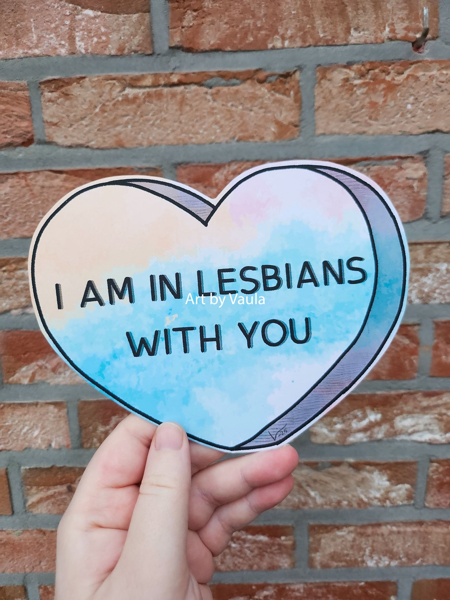 Lesbians with You Candy heart card