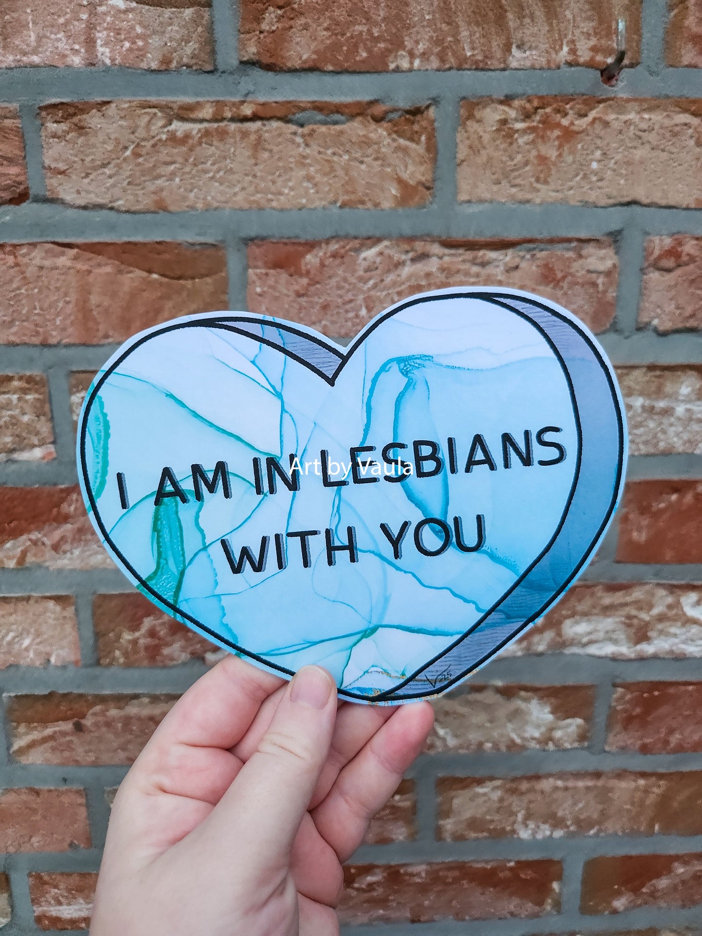 Lesbians with You Candy heart card