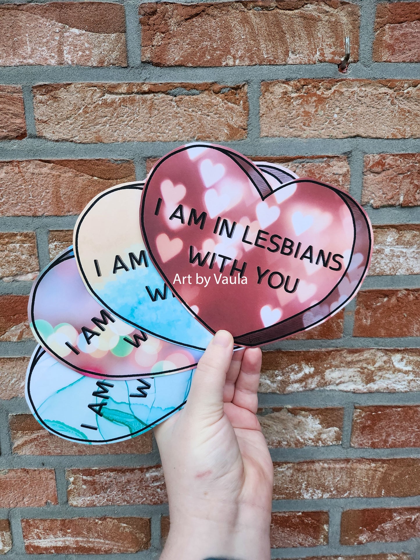 Lesbians with You Candy heart card