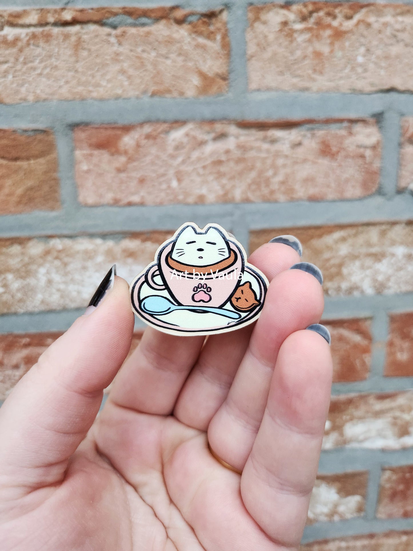 Morning coffee - wood pin