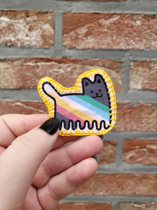 Pride kitty - brooch