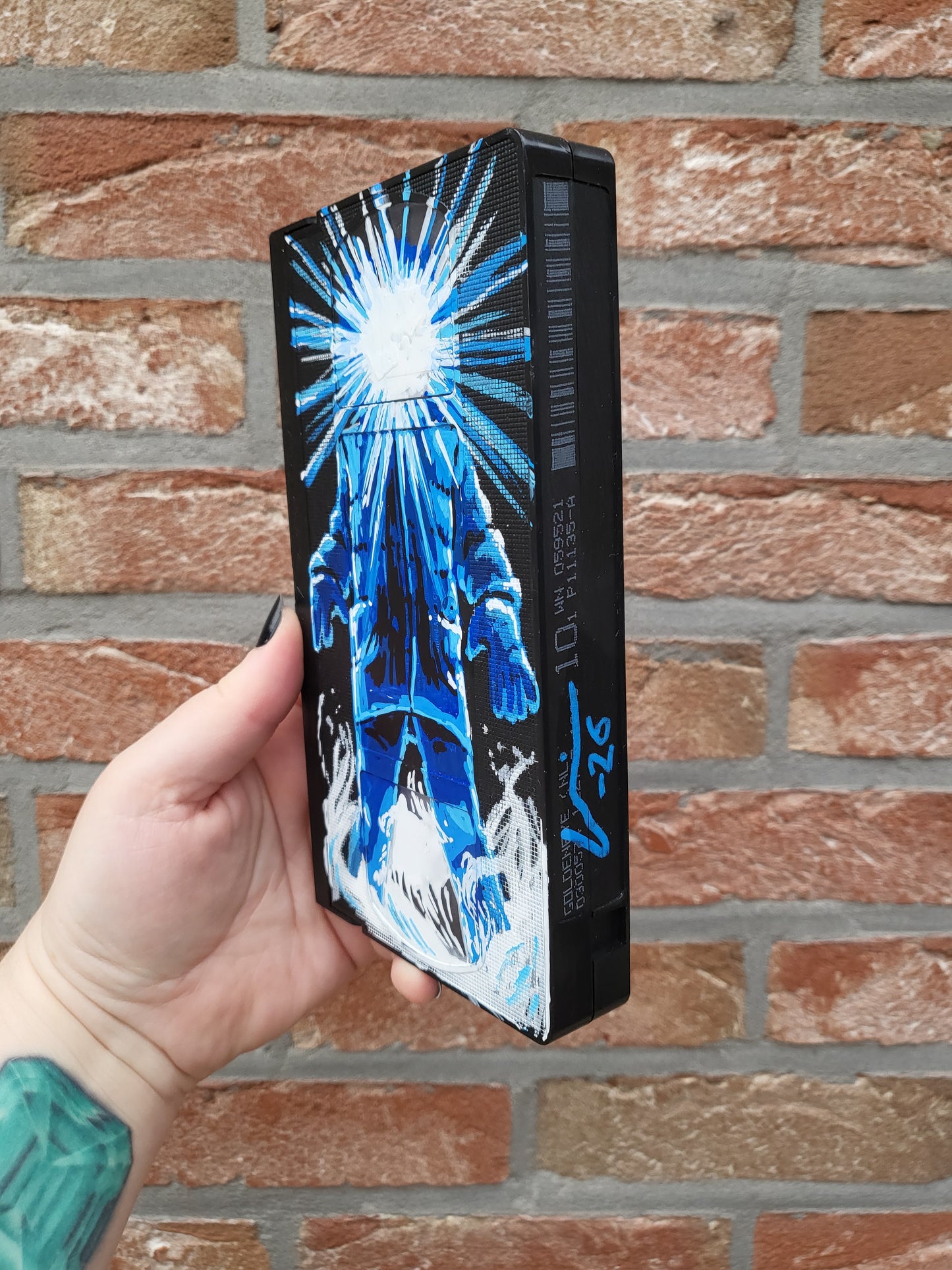Upcycled VHS tapes - painting
