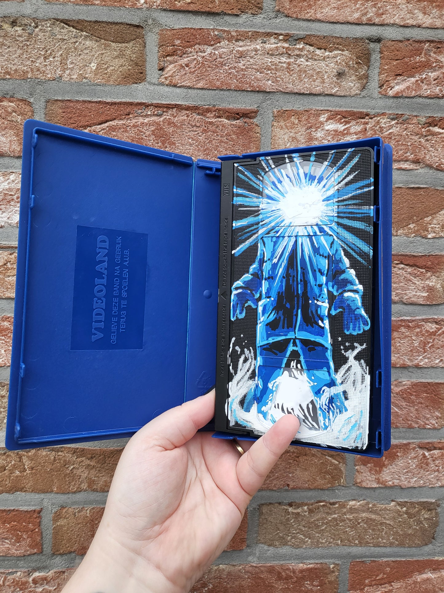 Upcycled VHS tapes - painting