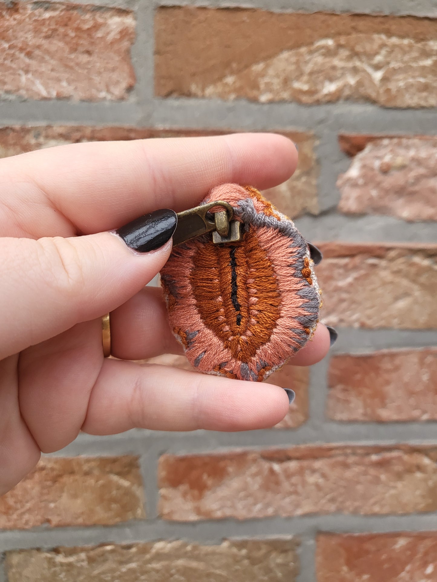 Embroided - brooch