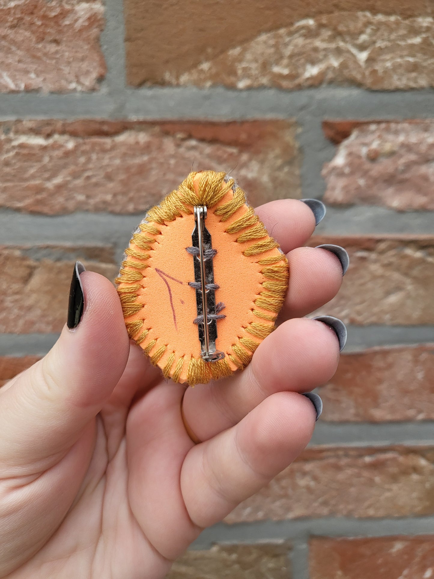 Embroided - brooch