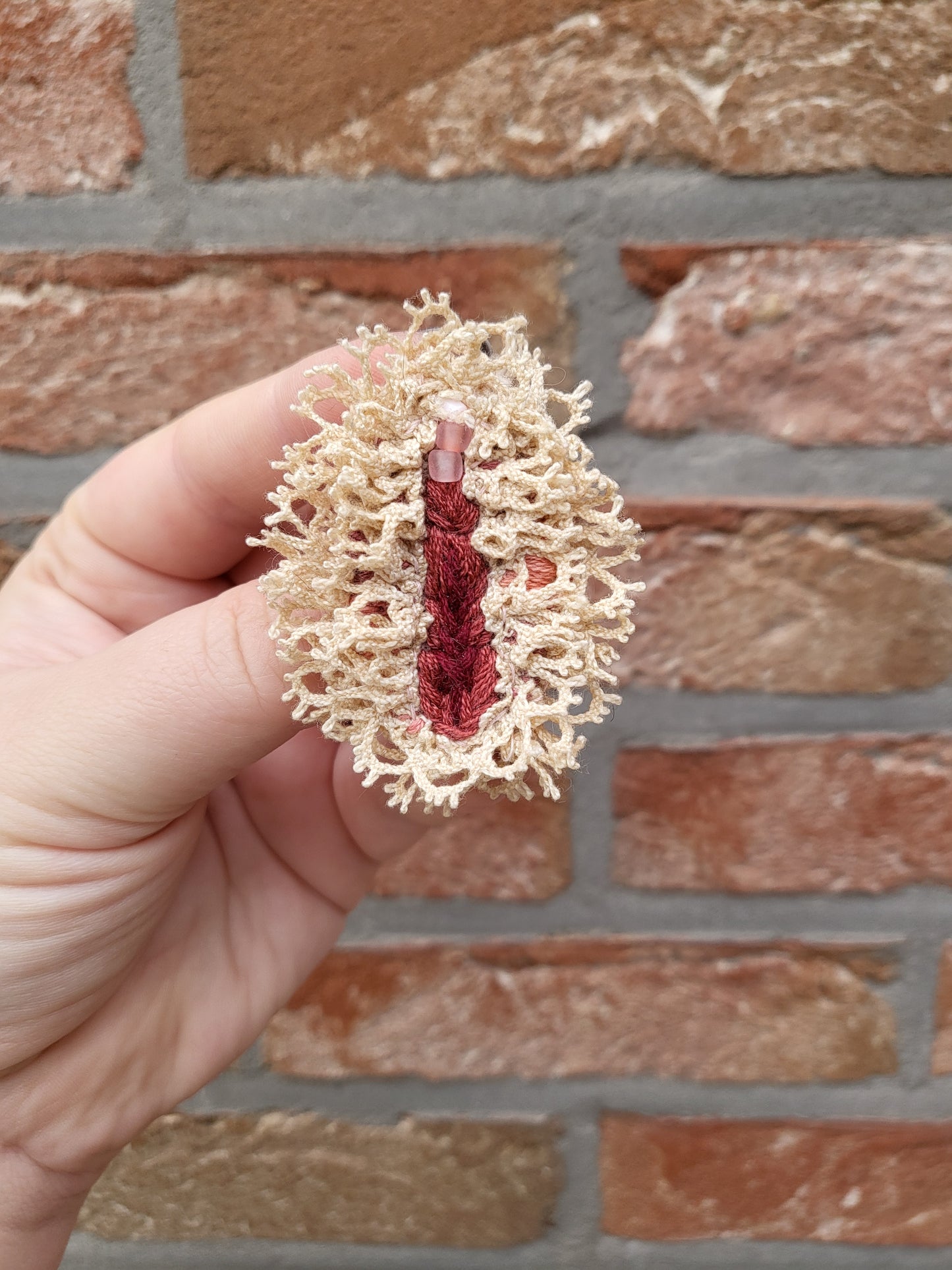 Embroided - brooch