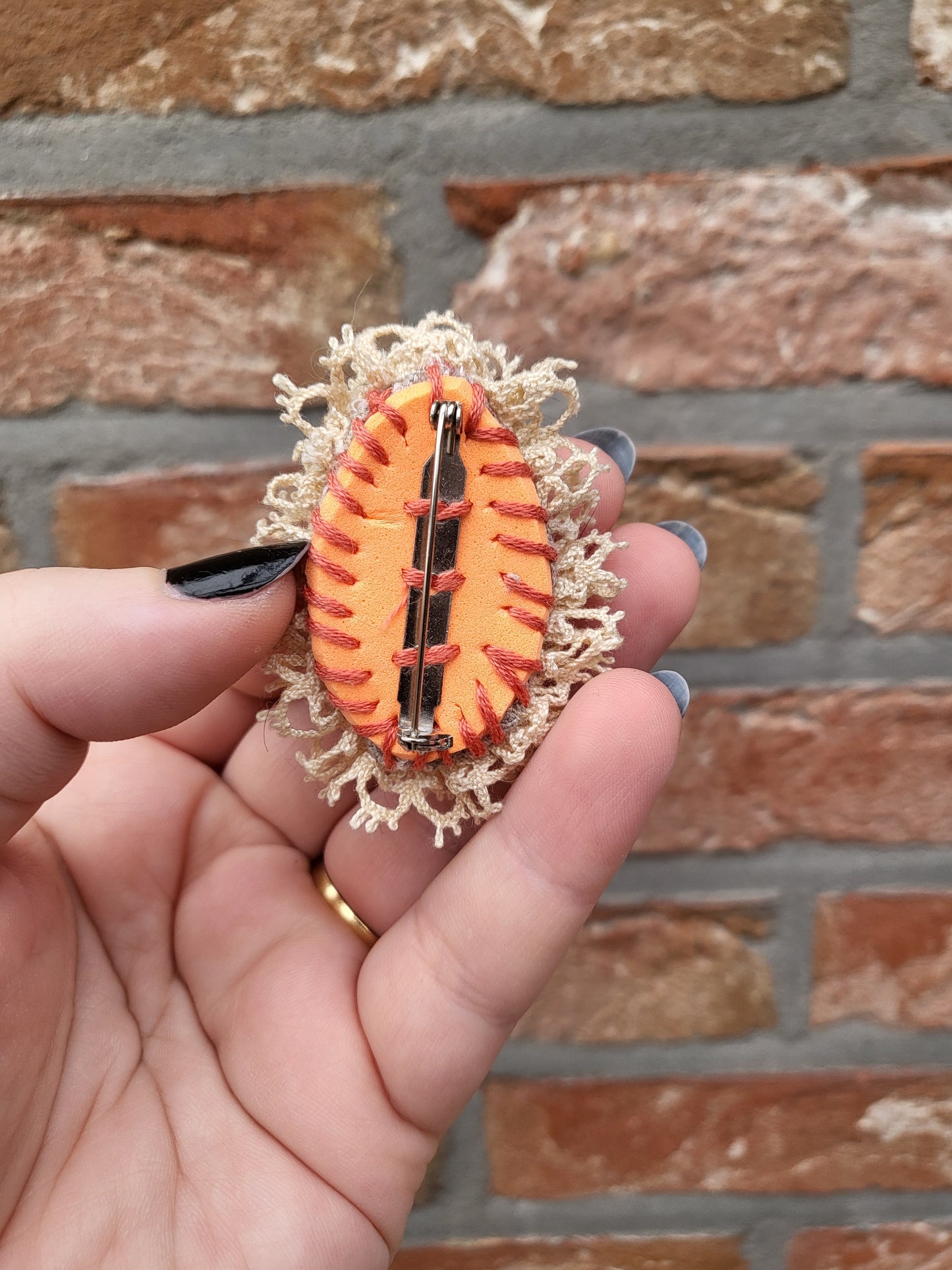 Embroided - brooch