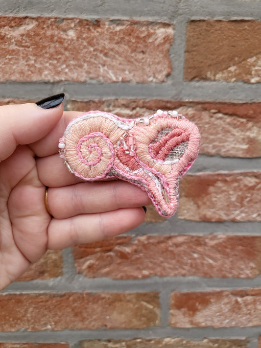 Embroided - brooch
