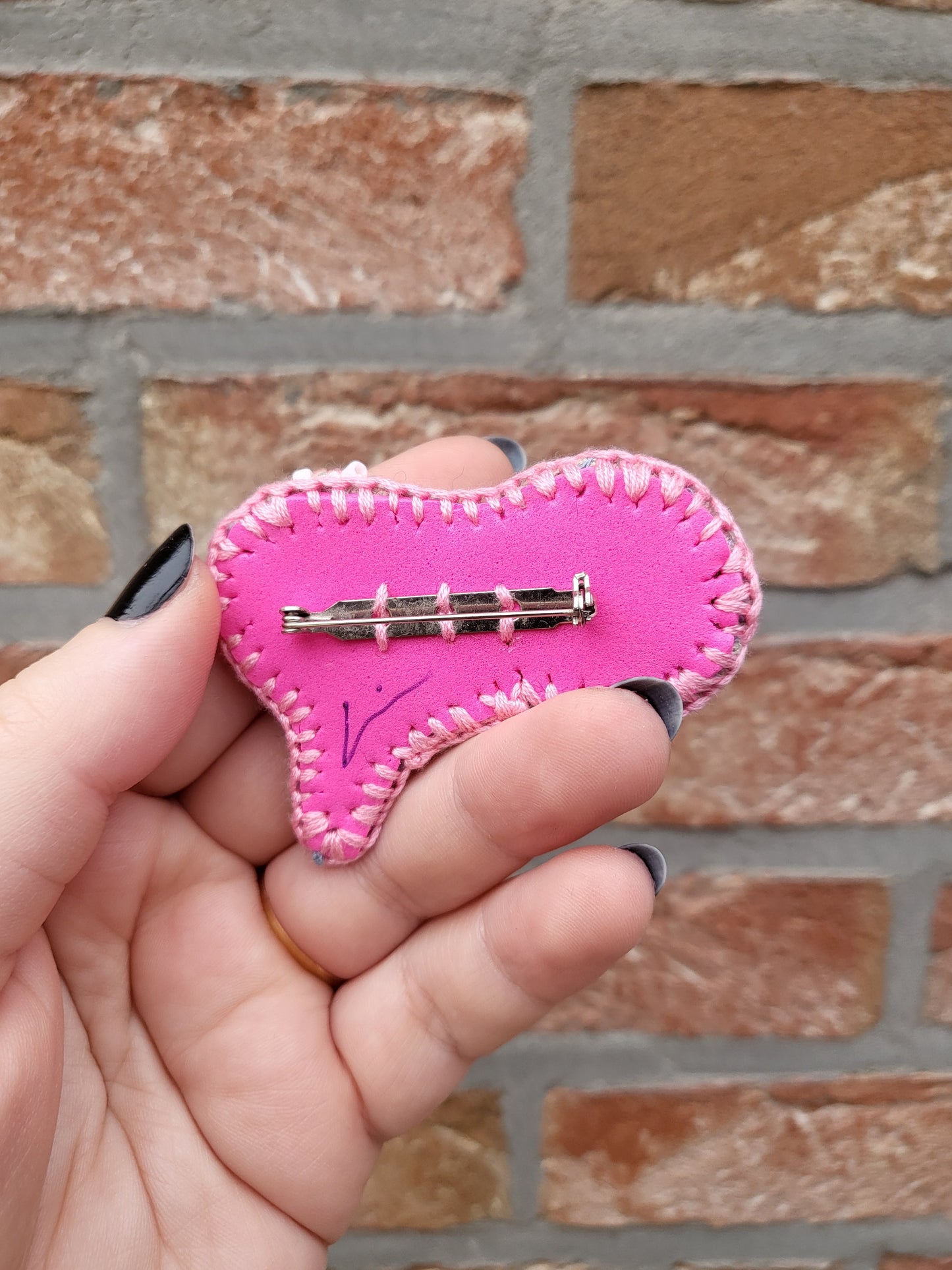 Embroided - brooch