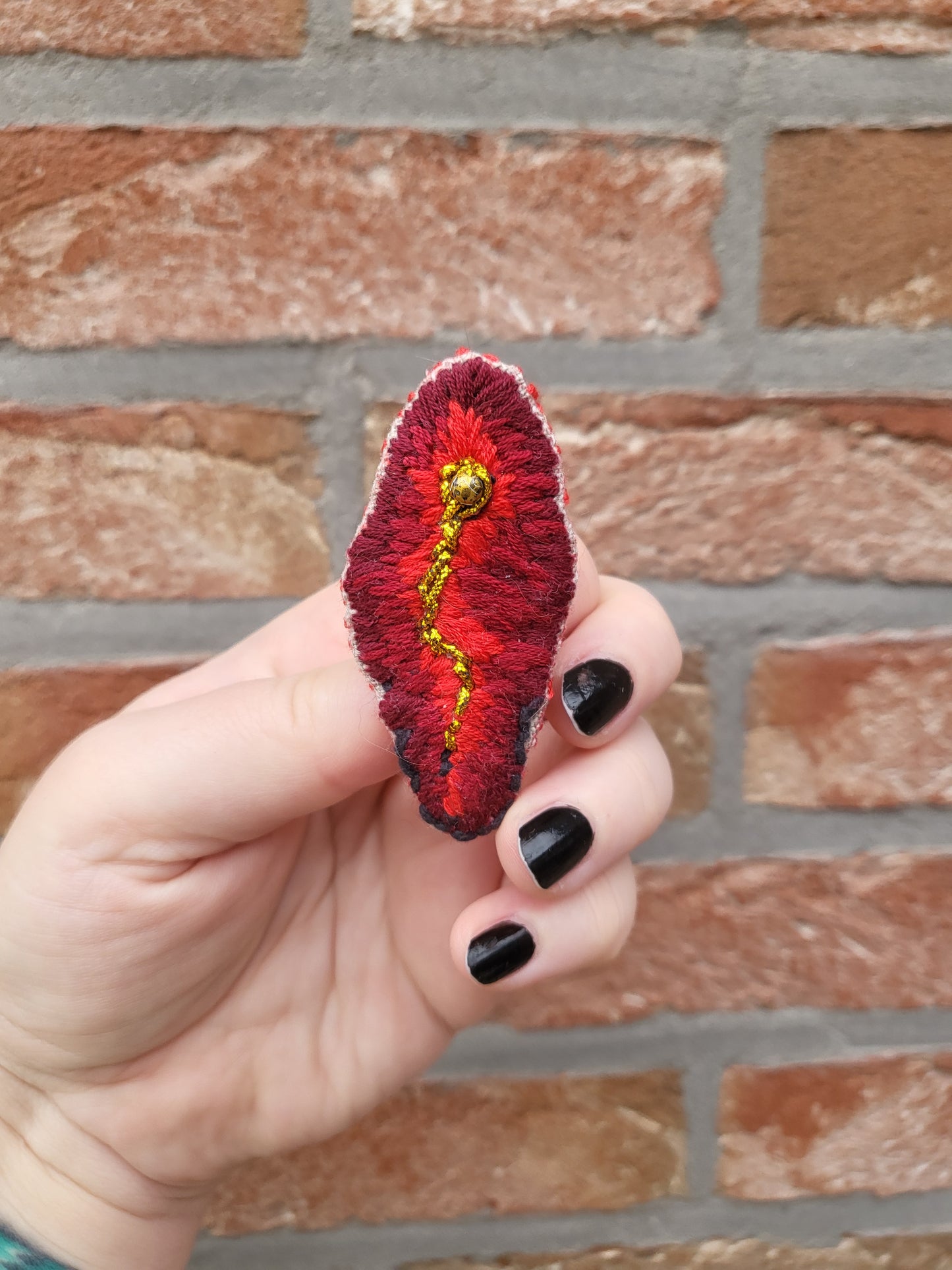 Embroided - brooch