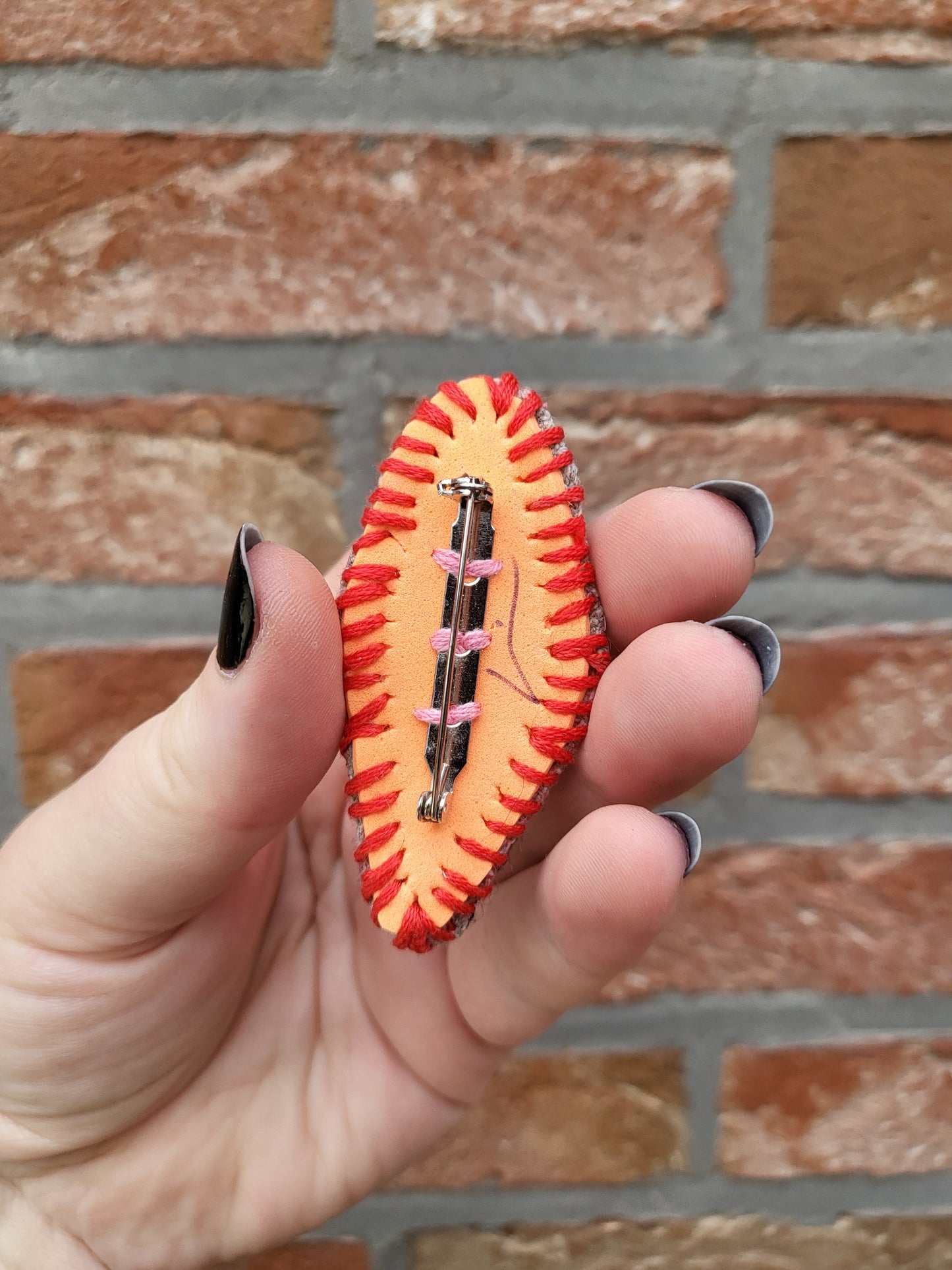 Embroided - brooch