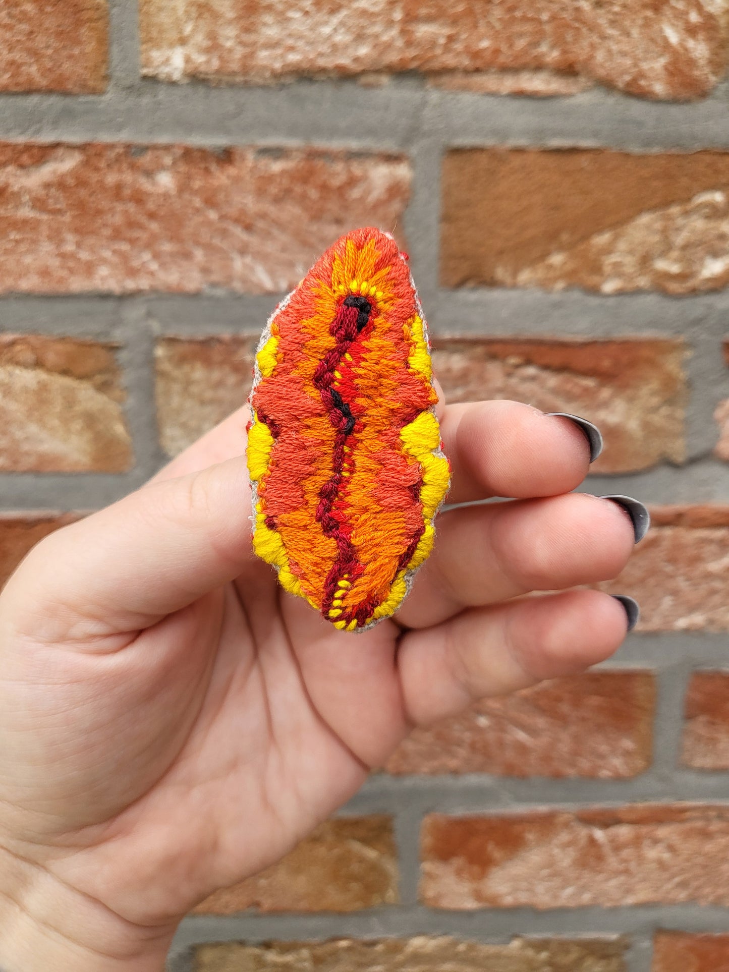 Embroided - brooch