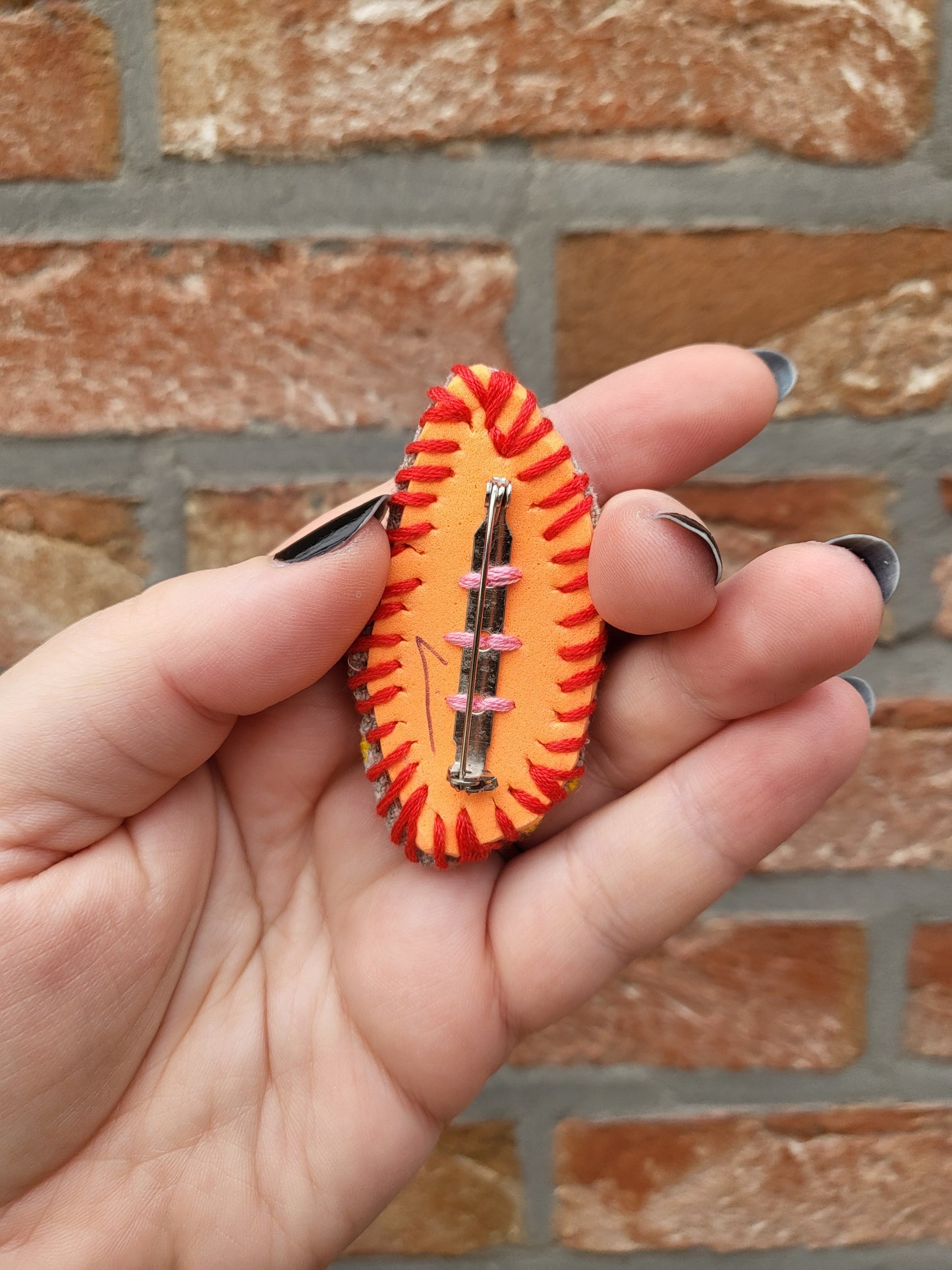 Embroided - brooch