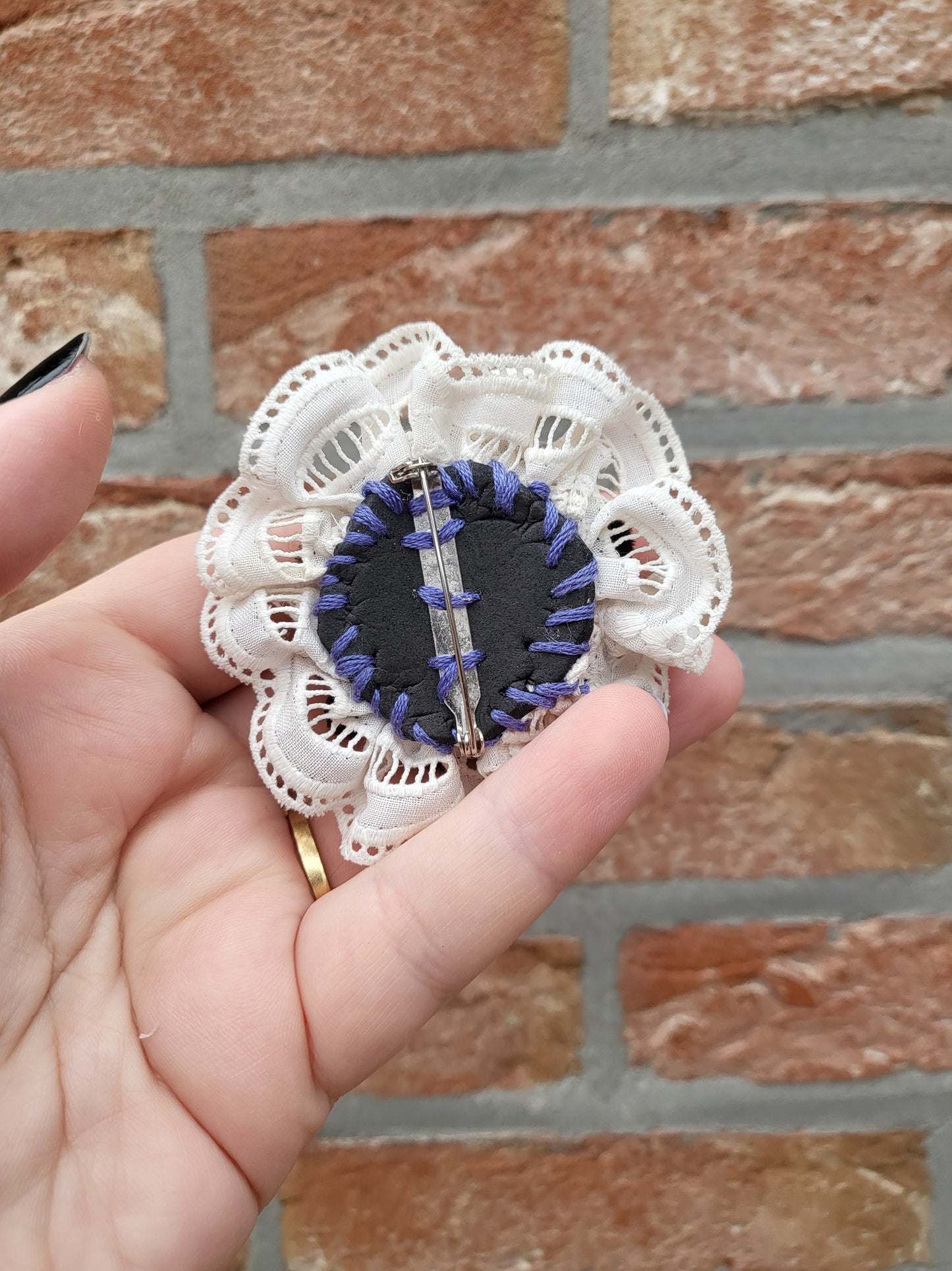 Embroided - brooch